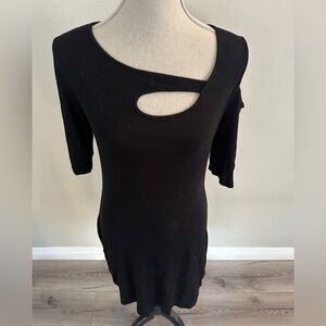 Black Asymmetrical Cutout Top